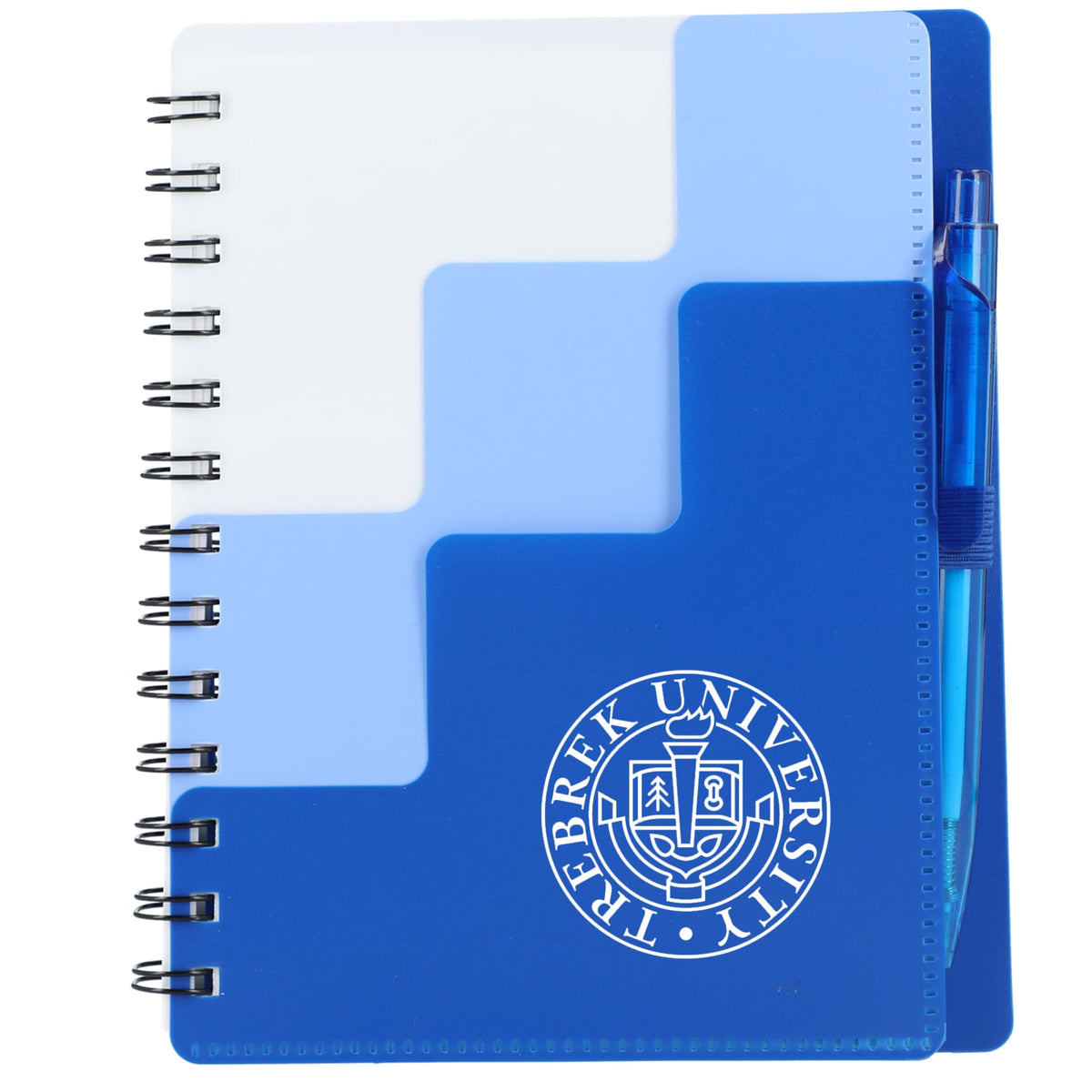 Custom logo 5" x 7" Recycled Pace Spiral Notebook w Pen