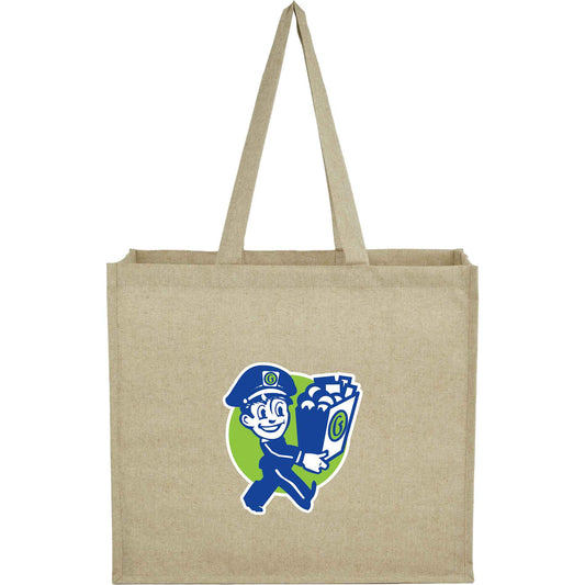Custom logo 4oz Recycled Cotton Shopper Tote with Laminated