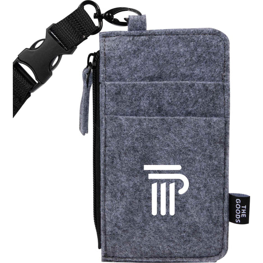 Custom logo THE GOODS™ Recycled Felt Lanyard Wallet