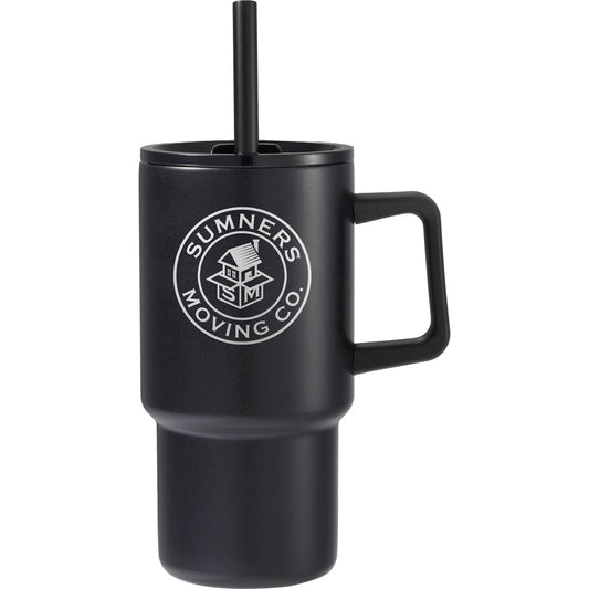 Custom logo Summit 18oz Recycled Vacuum Insulated Mug w/ Straw