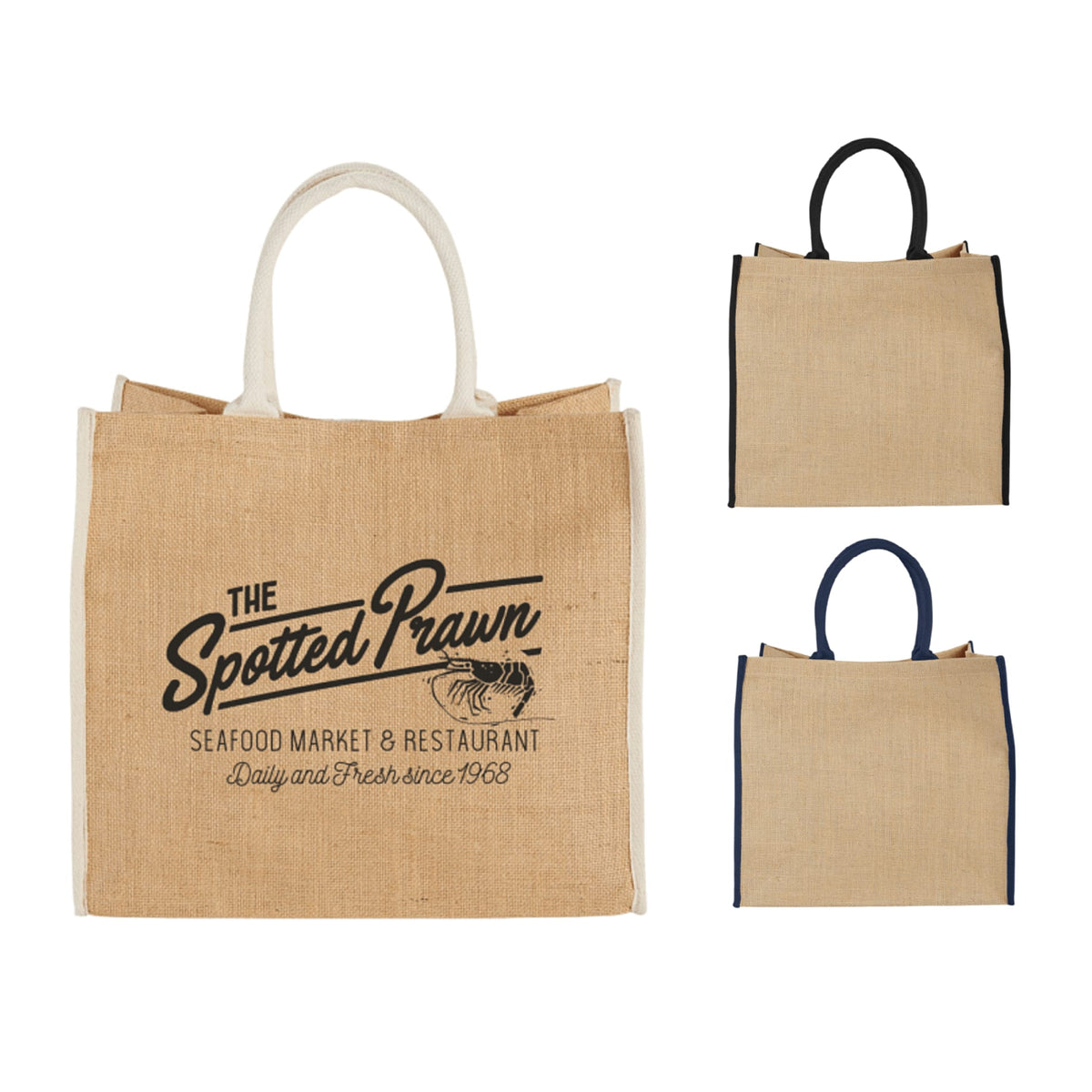 Custom logo Large Jute Tote