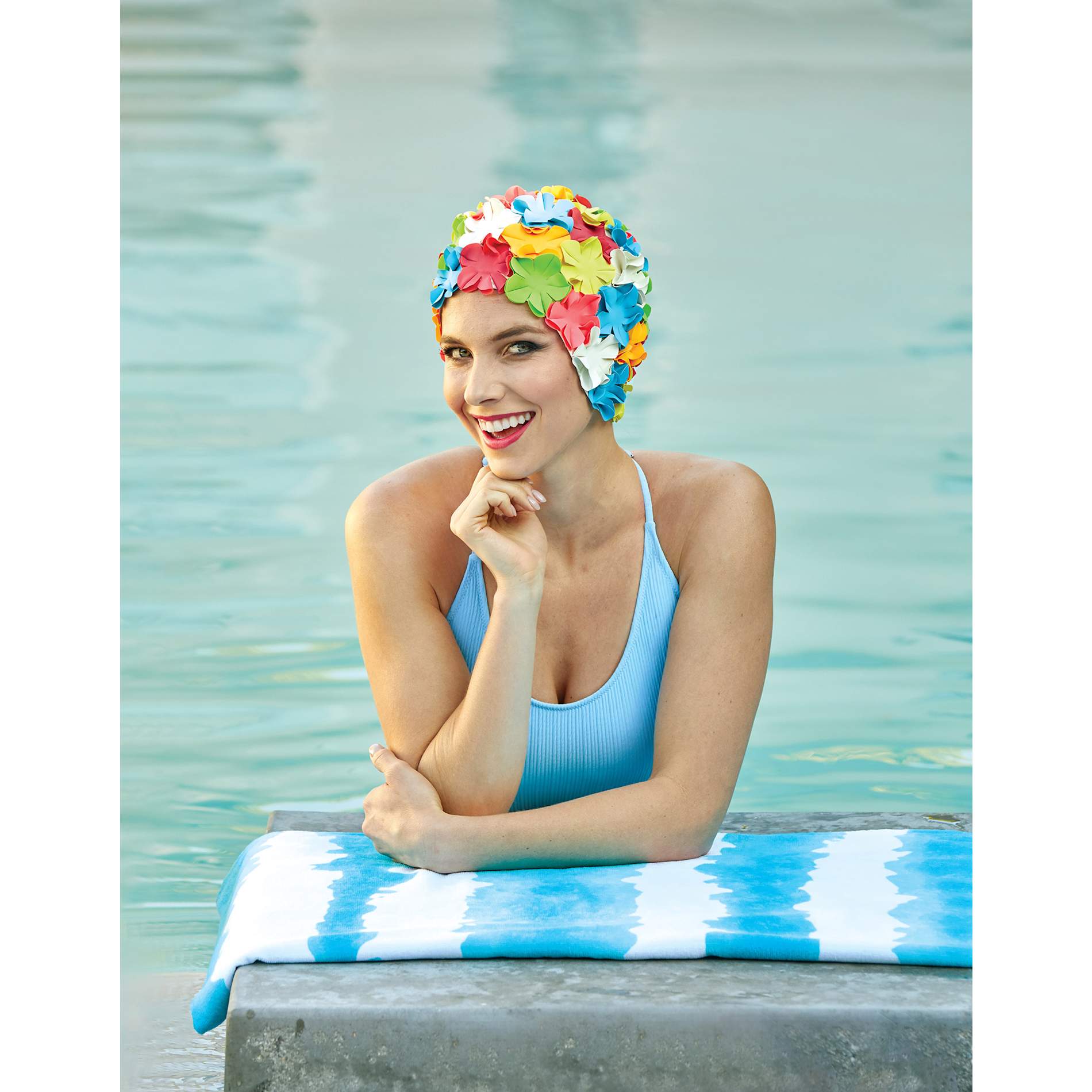 Good Vibes Cabana Stripe Beach Towel