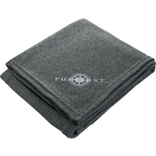 Custom logo Heathered Fleece Blanket