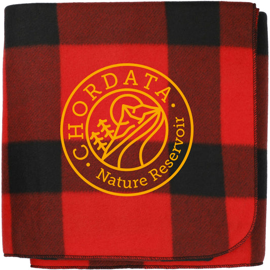 Custom logo Buffalo Plaid Fleece Blanket
