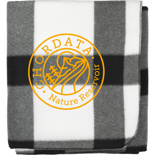 Custom logo Buffalo Plaid Fleece Blanket
