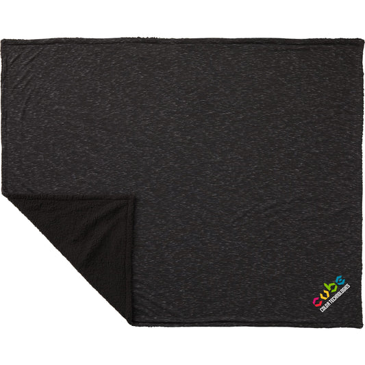 Custom logo Heathered Sherpa Blanket