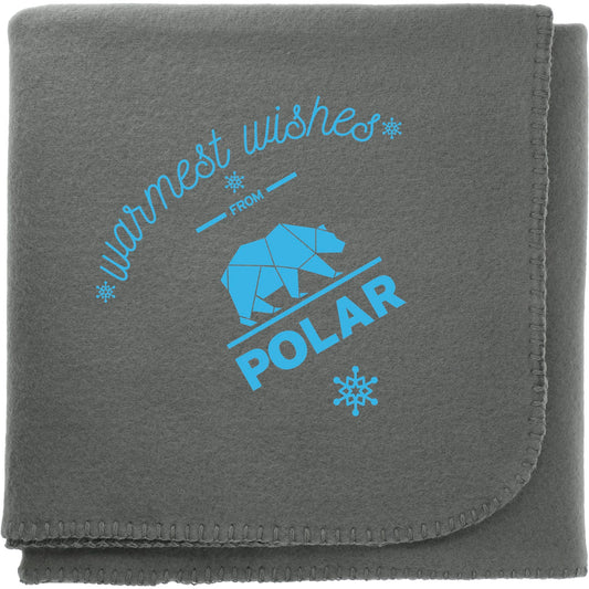 Custom logo 100% Recycled PET Fleece Blanket