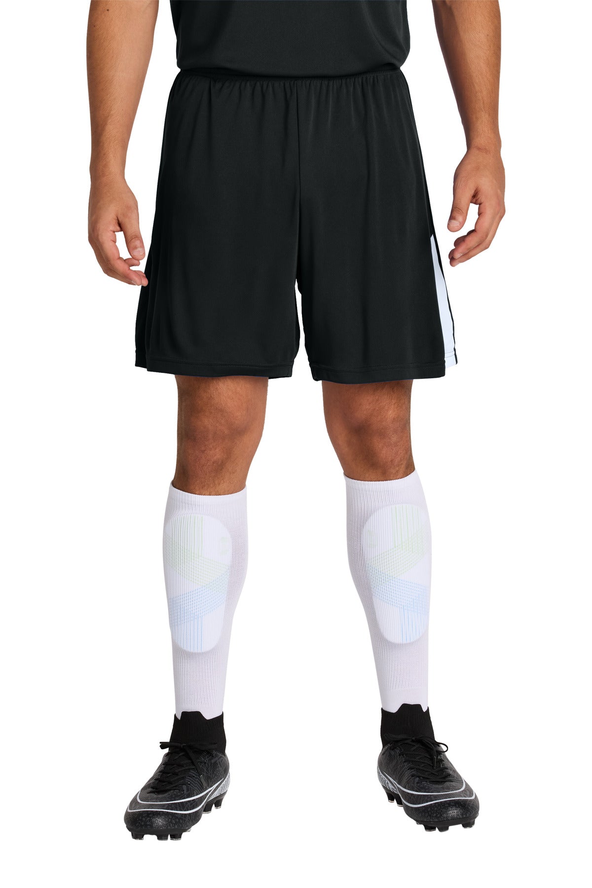 Custom logo Sport-Tek® Competitor™ United 7  Short ST103 in Black/ White