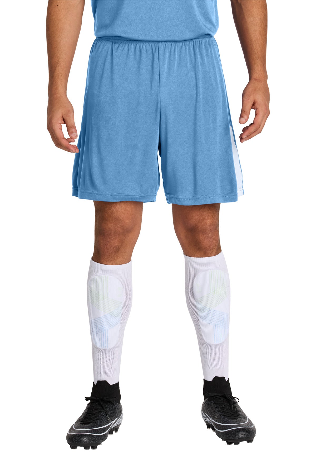 Custom logo Sport-Tek® Competitor™ United 7  Short ST103 in Carolina Blue/ White