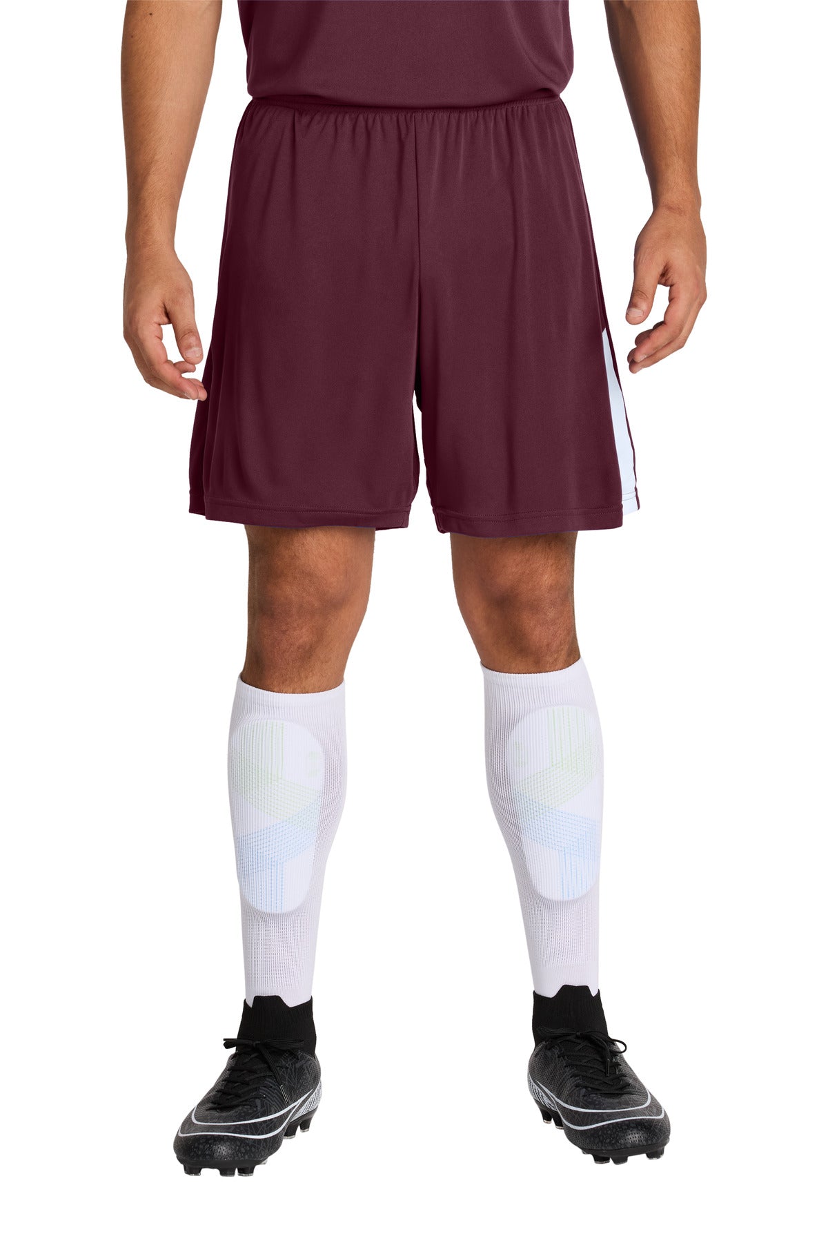 Custom logo Sport-Tek® Competitor™ United 7  Short ST103 in Maroon/ White