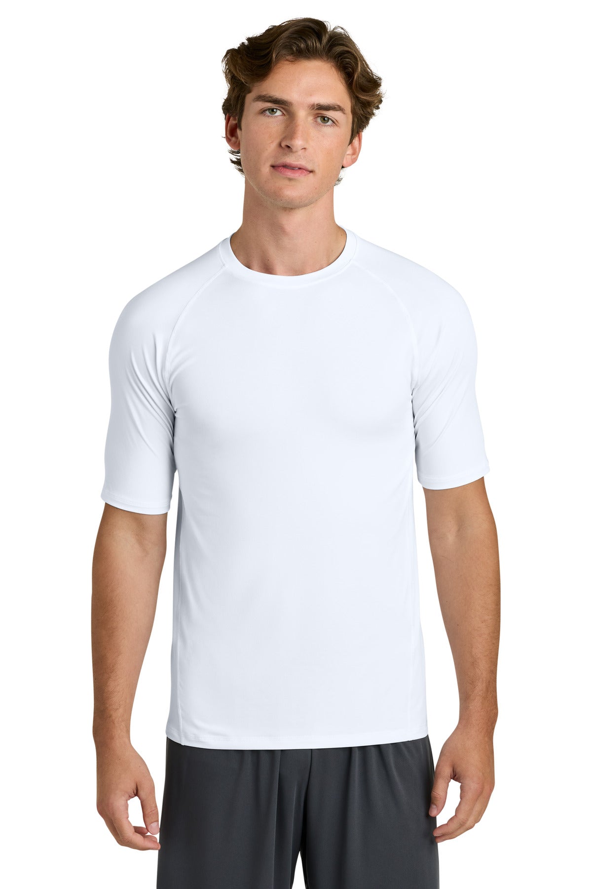 Custom logo Sport-Tek® PosiCharge® Compression 1/2-Sleeve Tee ST120 in White