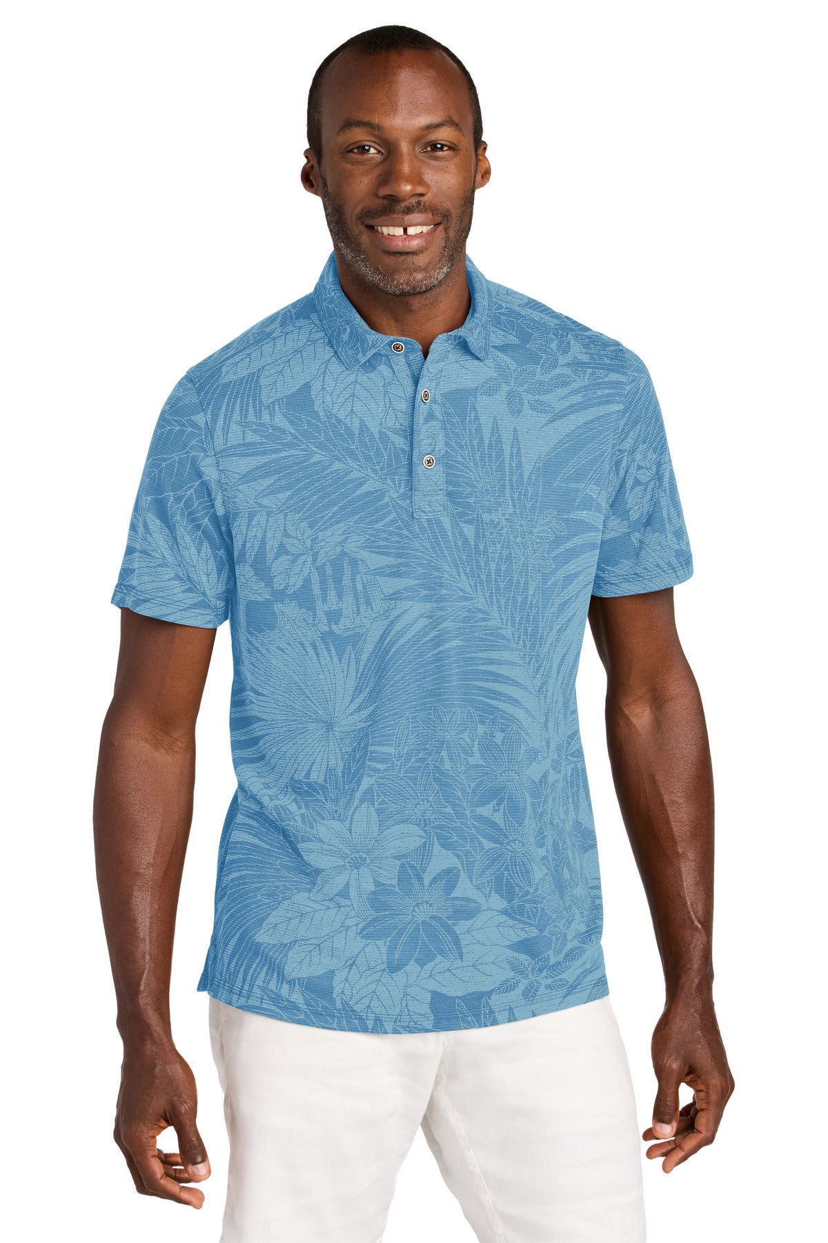 Custom logo Tommy Bahama® Santiago Paradise Polo ST227544TB in Chambray Blue