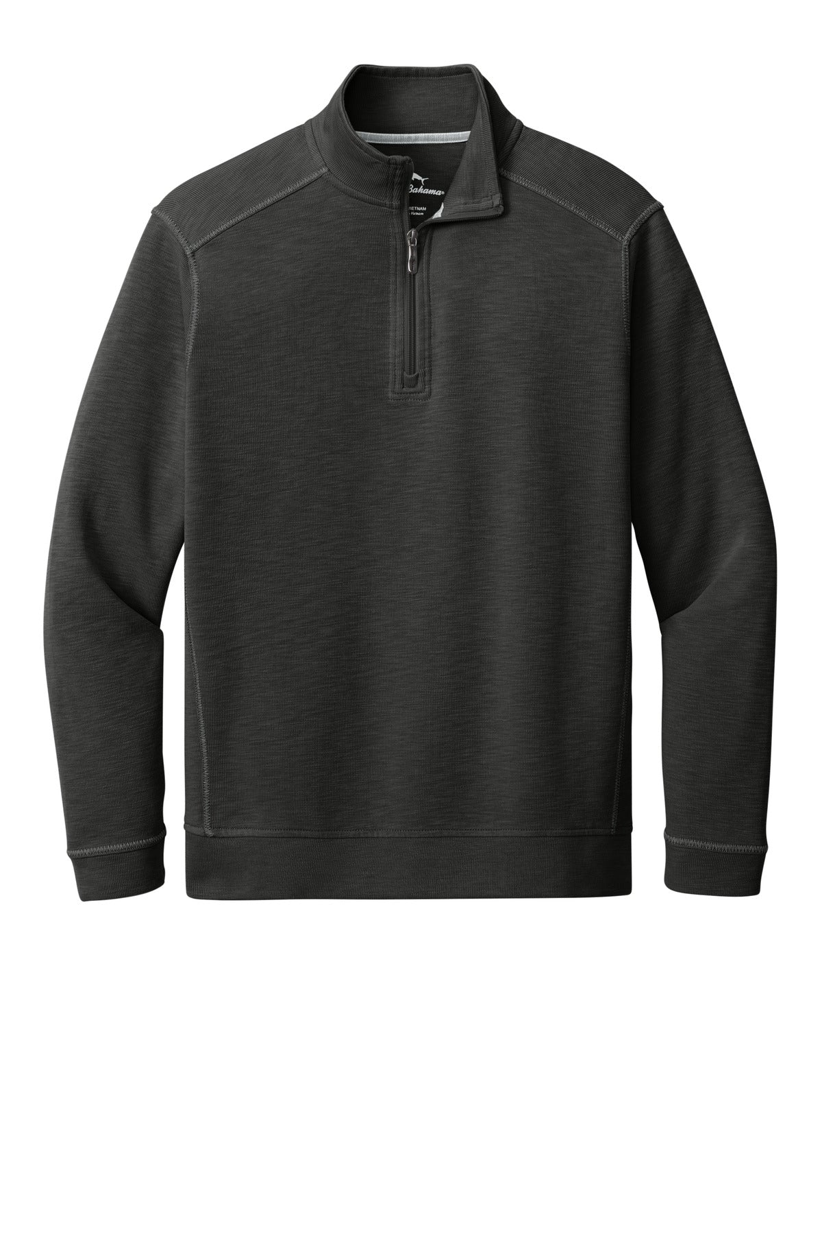 Custom logo Tommy Bahama® Coconut Bay 1/2-Zip ST228073TB in Black