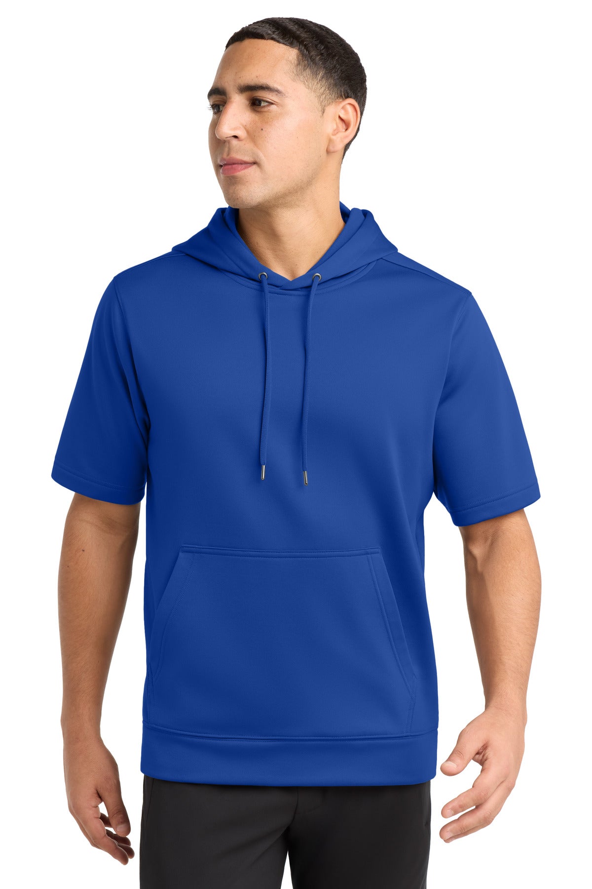 Custom logo Sport-Tek ® Sport-Wick ® Fleece Short Sleeve Hooded Pullover. ST251 in True Royal