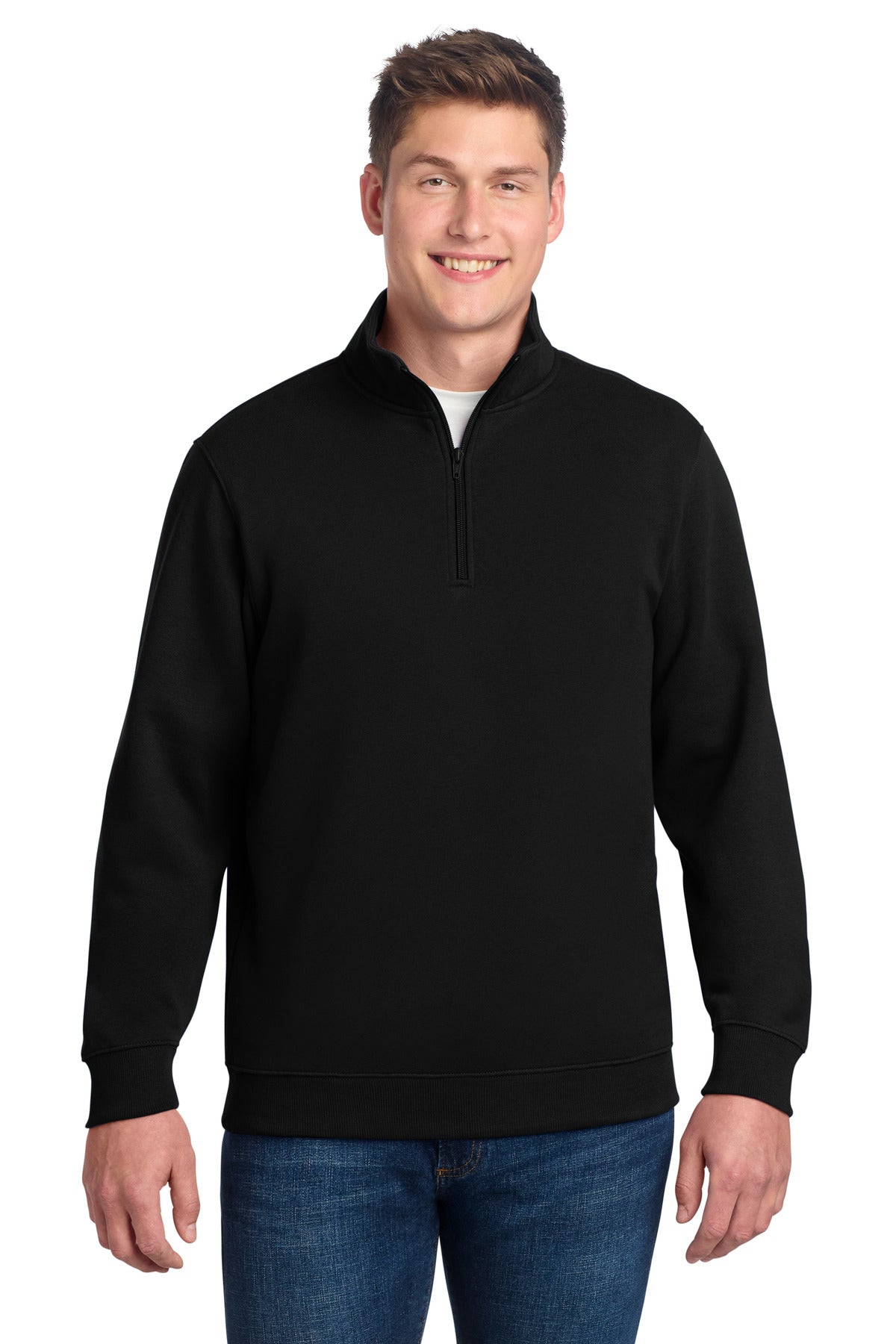 Custom logo Sport-Tek® 1/4-Zip Sweatshirt. ST253 in Black