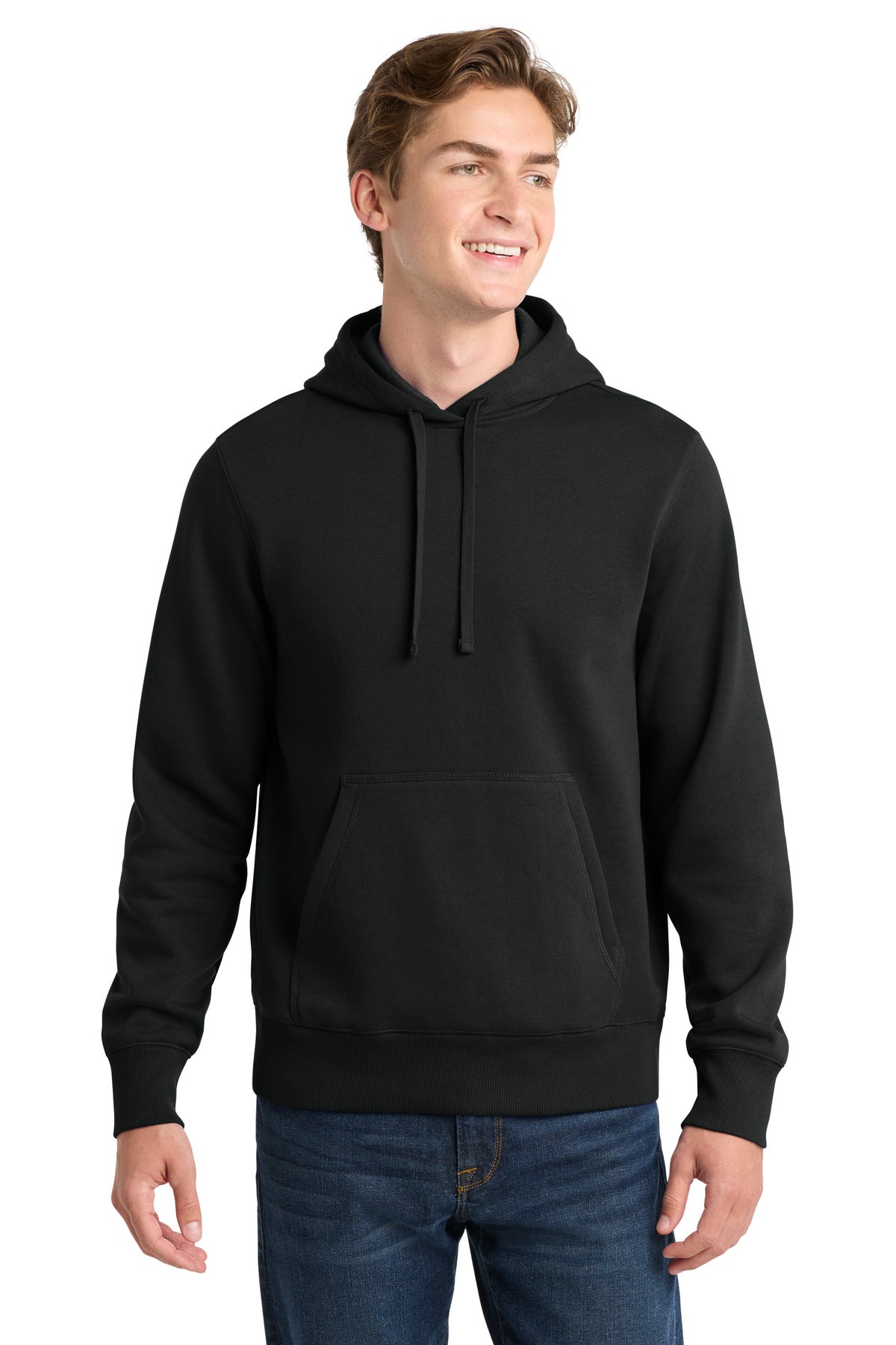 Custom logo Sport-Tek® Tall Pullover Hooded Sweatshirt. TST254 in Black