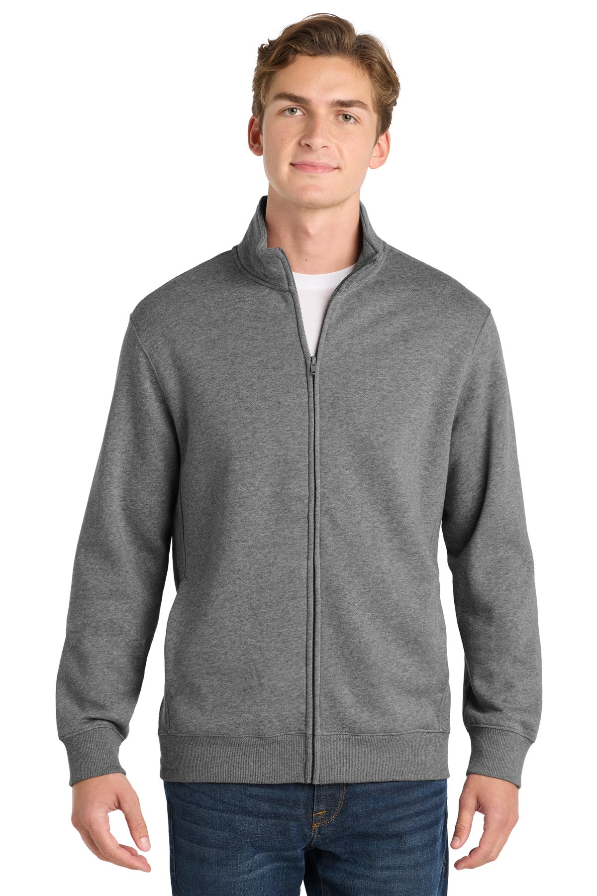 Custom logo Sport-Tek® Full-Zip Sweatshirt. ST259 in Vintage Heather