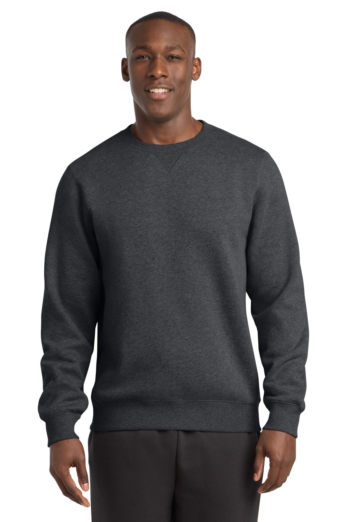 Custom logo Sport-Tek® Crewneck Sweatshirt. ST266 in Graphite Heather