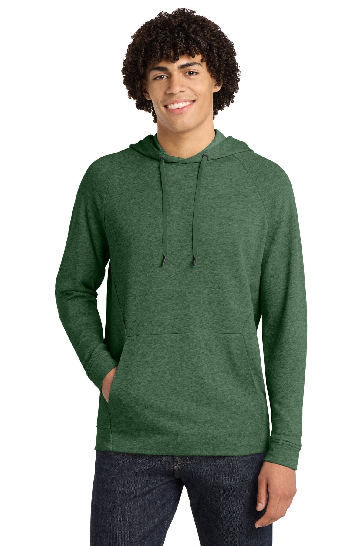 Custom logo Sport-Tek ® Lightweight French Terry Pullover Hoodie. ST272 in Forest Green Heather