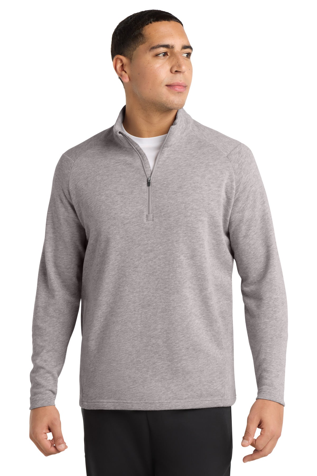 Custom logo Sport-Tek ® Lightweight French Terry 1/4-Zip Pullover. ST273 in Heather Grey
