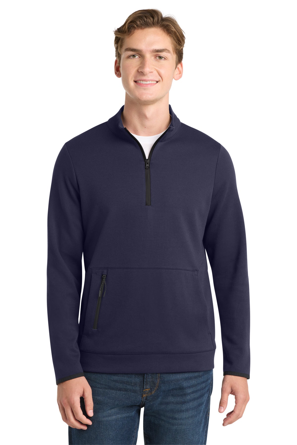 Custom logo Sport-Tek ® Triumph 1/4-Zip Pullover ST281 in Navy