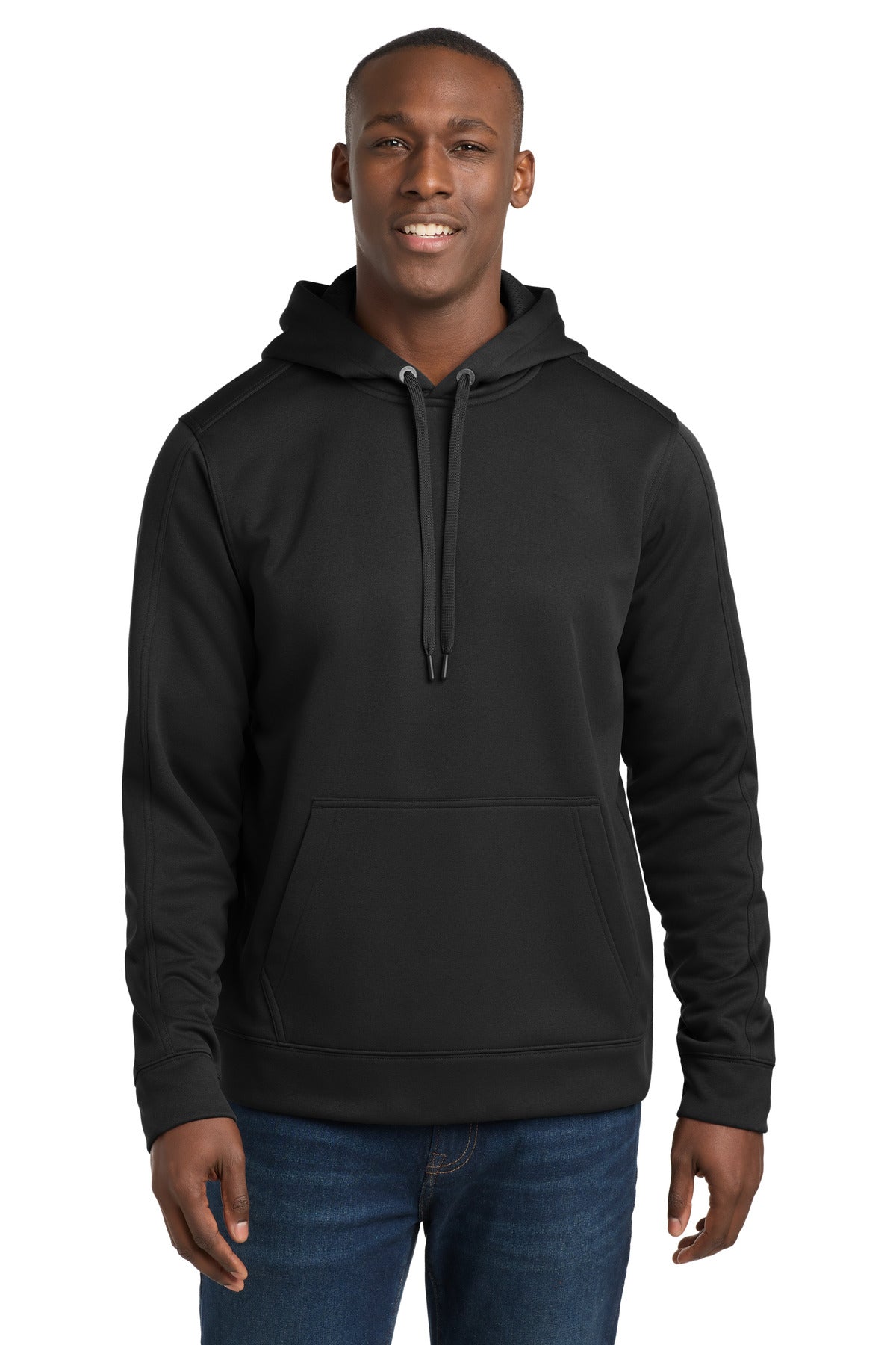 Custom logo Sport-Tek® Repel Fleece Hooded Pullover. ST290 in Black