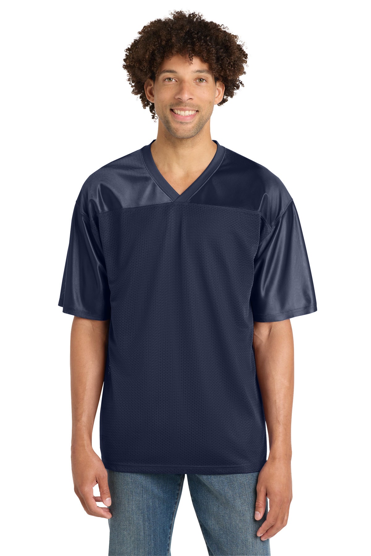 Custom logo Sport-Tek® PosiCharge® Replica Jersey. ST307 in True Navy