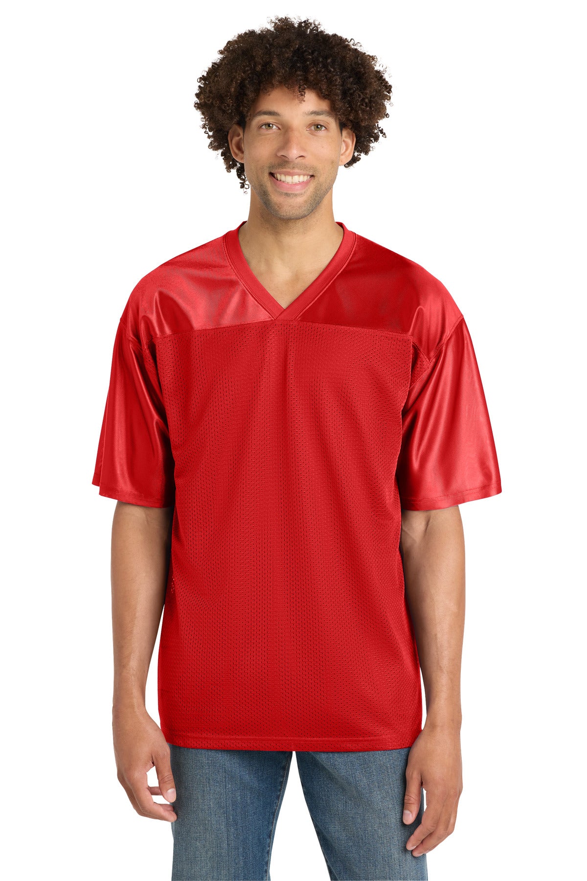 Custom logo Sport-Tek® PosiCharge® Replica Jersey. ST307 in True Red