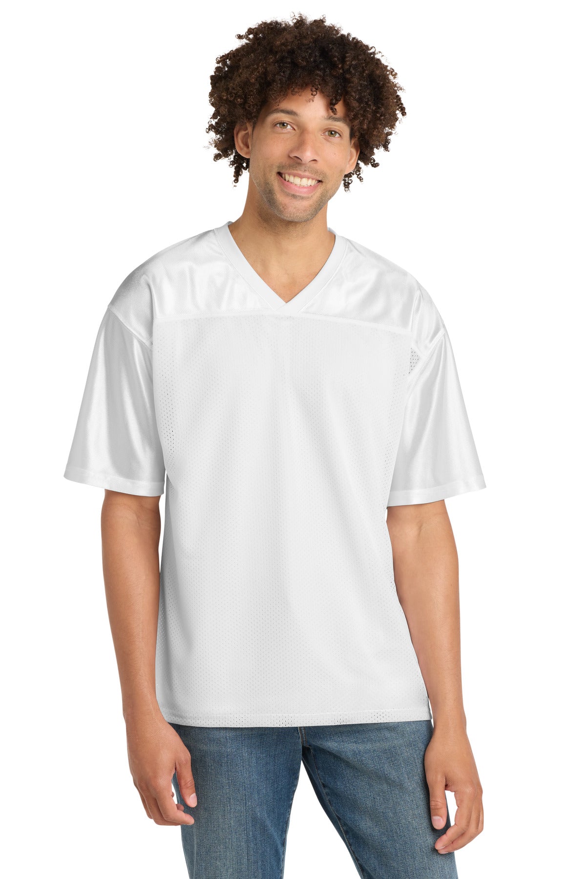 Custom logo Sport-Tek® PosiCharge® Replica Jersey. ST307 in White