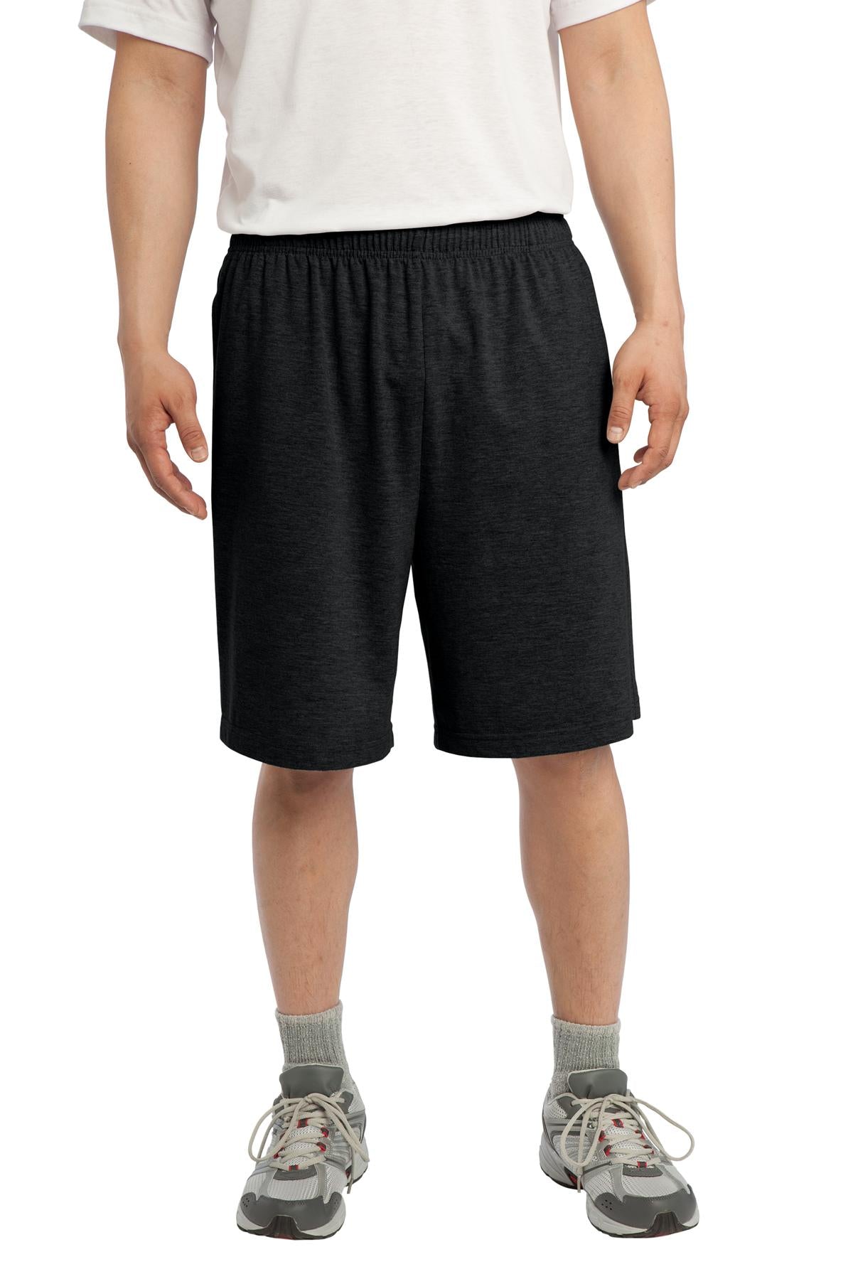 Custom logo Sport-Tek® Jersey Knit Short with Pockets. ST310 in Black