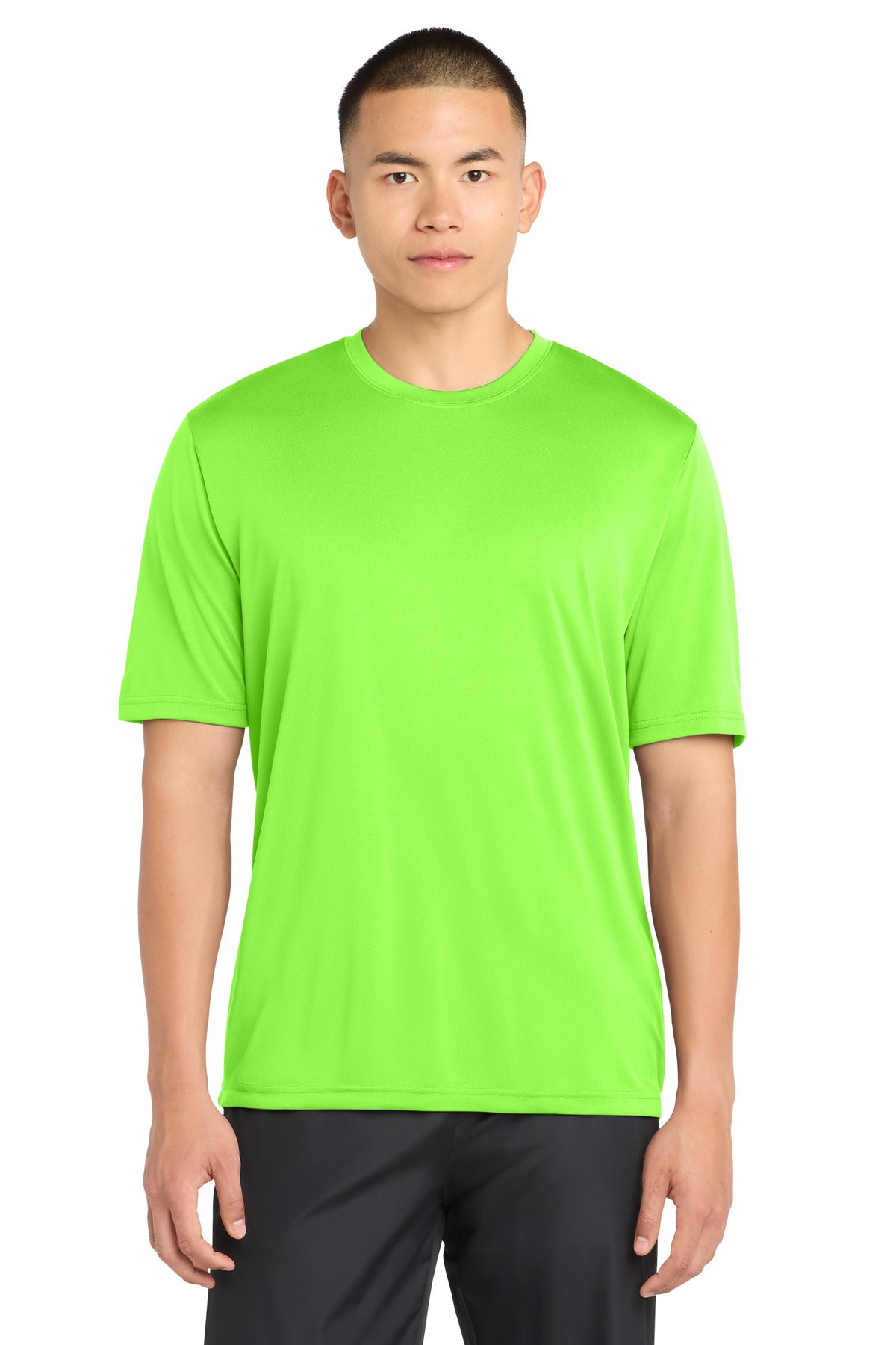 Custom logo Sport-Tek® PosiCharge® Tough Tee™. ST320 in Neon Green