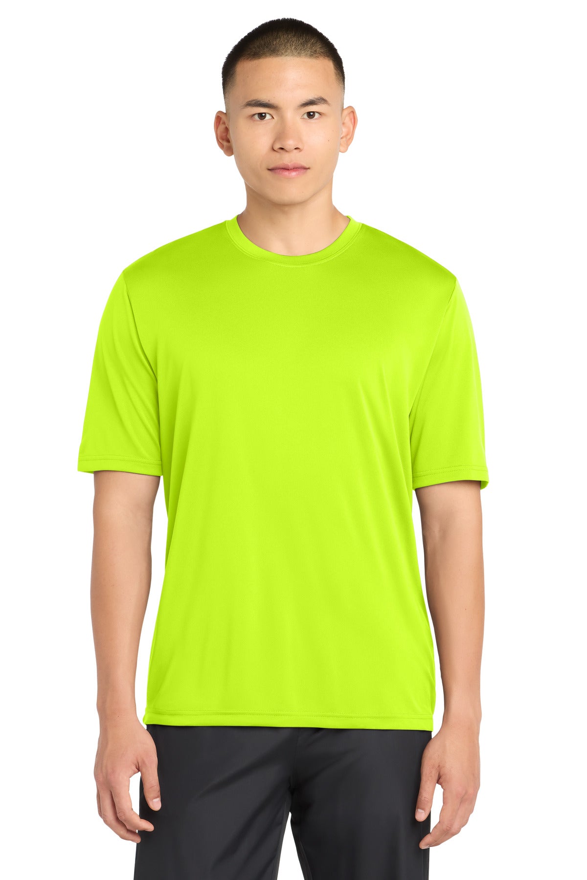 Custom logo Sport-Tek® PosiCharge® Tough Tee™. ST320 in Neon Yellow