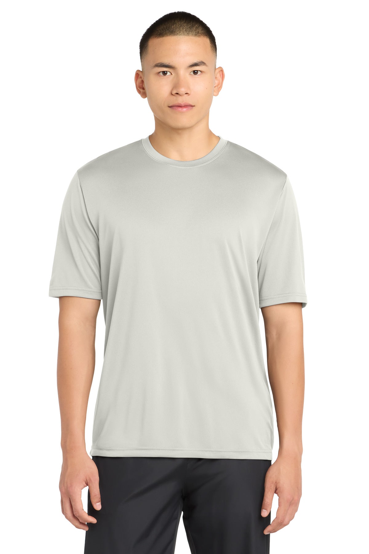 Custom logo Sport-Tek® PosiCharge® Tough Tee™. ST320 in Silver