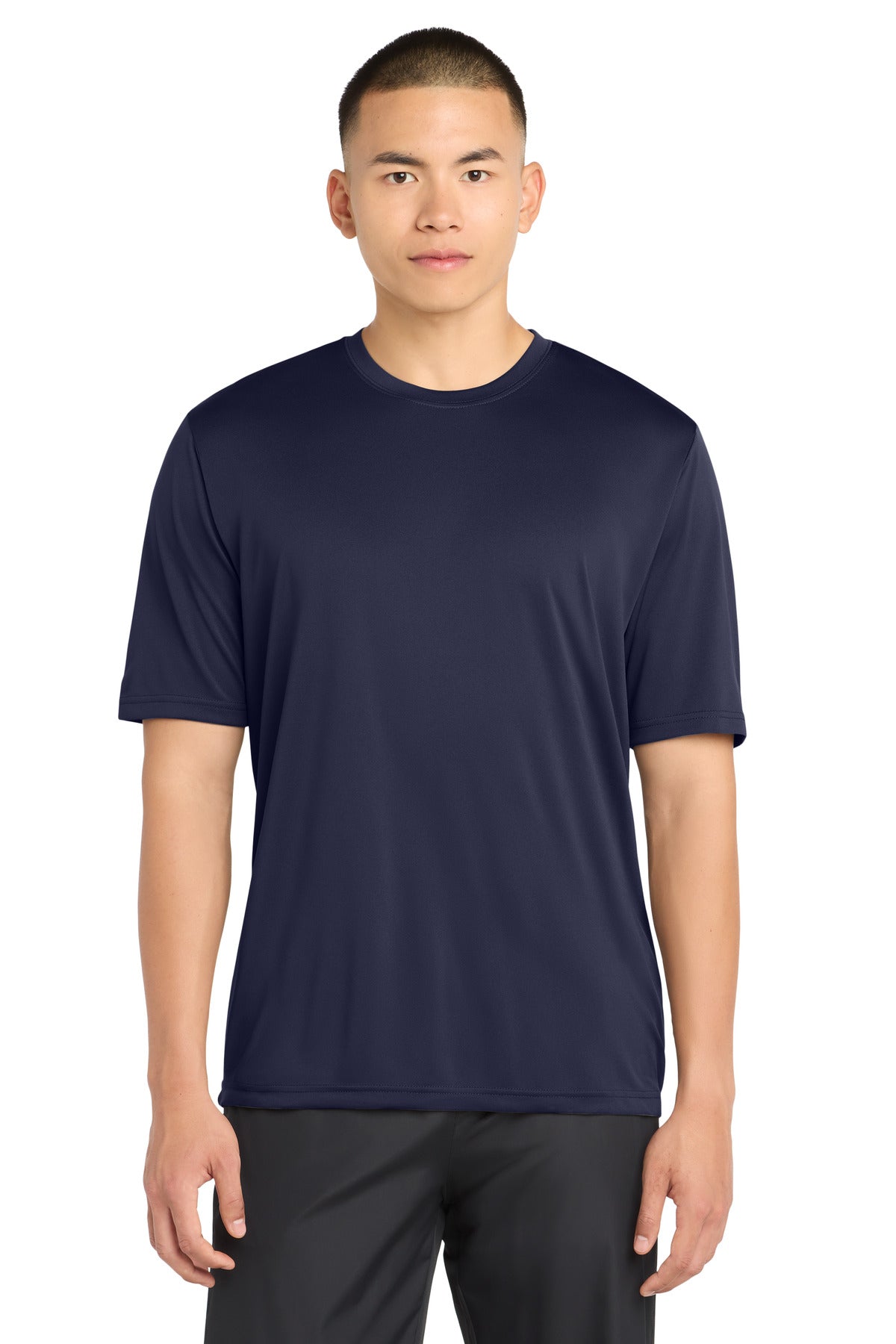 Custom logo Sport-Tek® PosiCharge® Tough Tee™. ST320 in True Navy