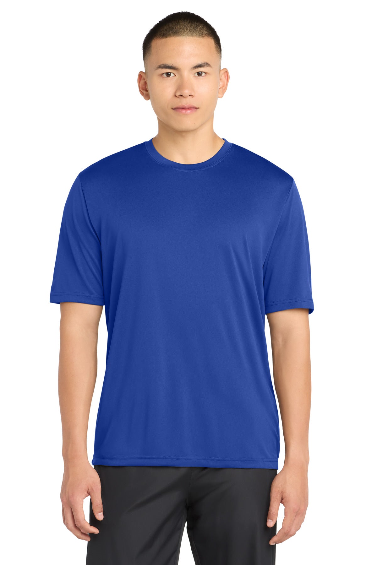 Custom logo Sport-Tek® PosiCharge® Tough Tee™. ST320 in True Royal