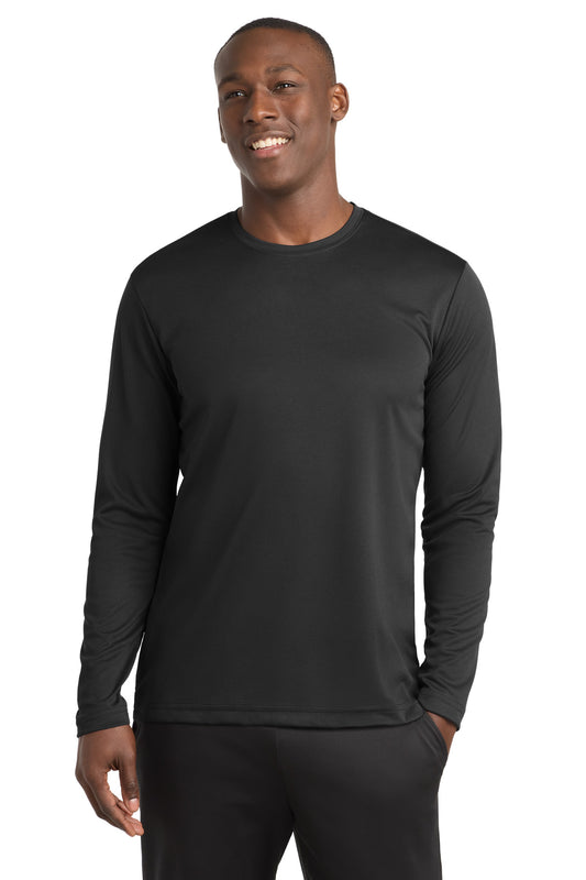 Custom logo Sport-Tek® PosiCharge® RacerMesh® Long Sleeve Tee. ST340LS in Black