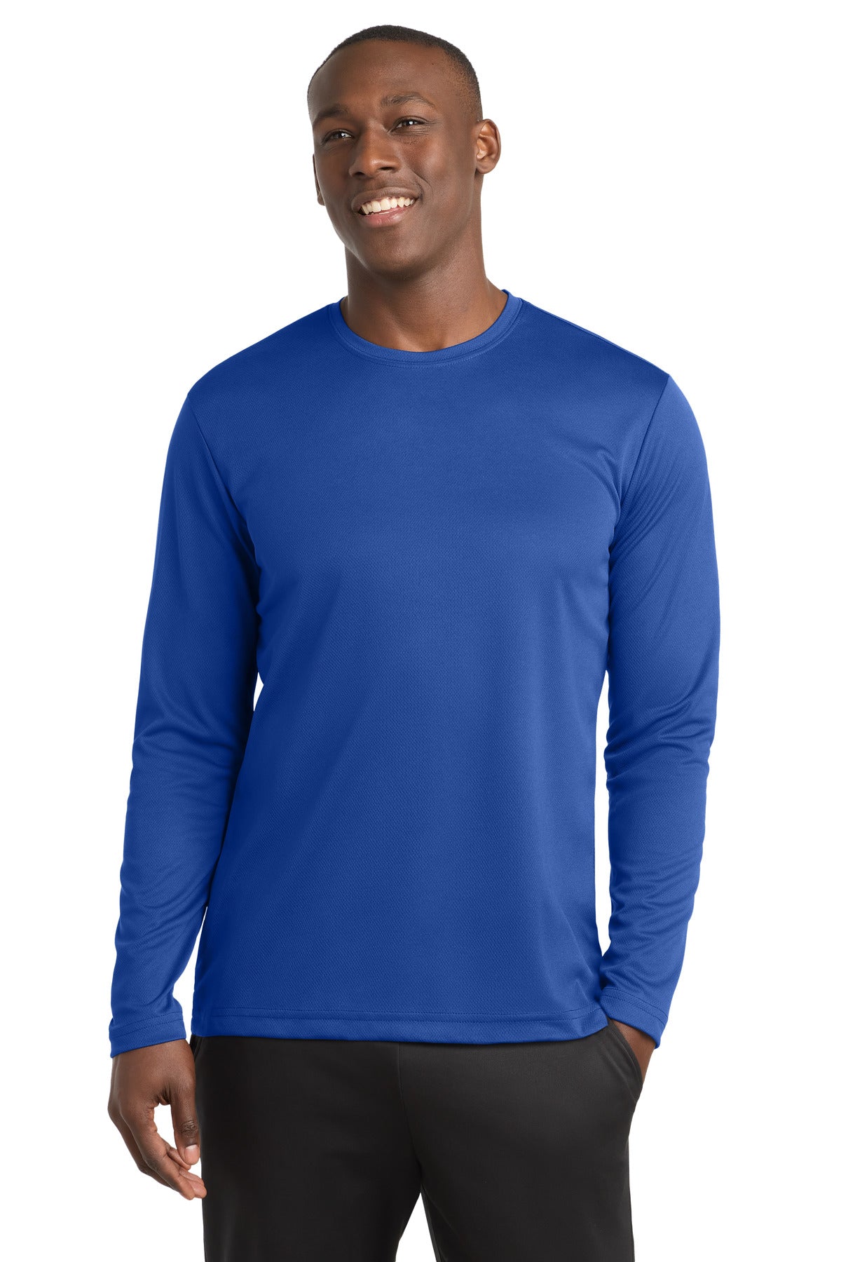 Custom logo Sport-Tek® PosiCharge® RacerMesh® Long Sleeve Tee. ST340LS in True Royal
