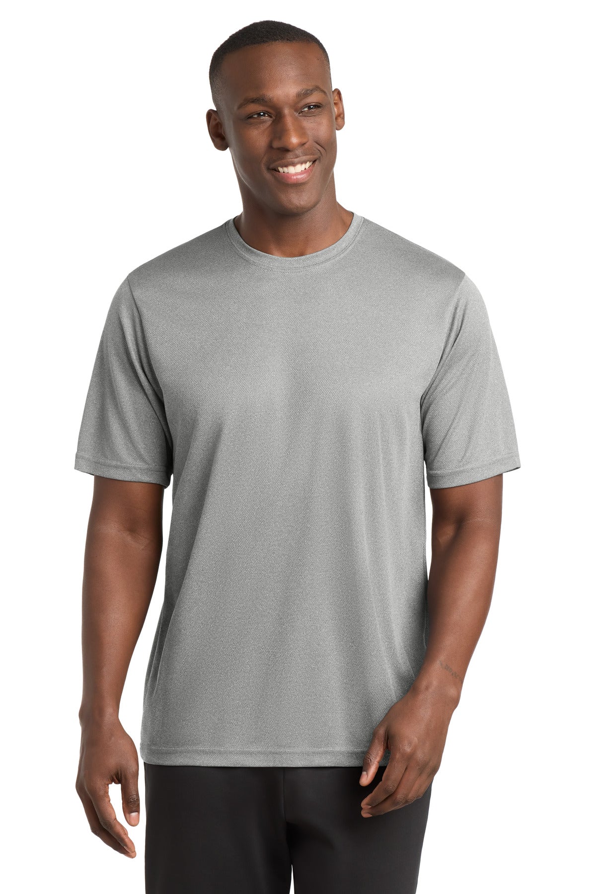 Custom logo Sport-Tek® PosiCharge® RacerMesh® Tee. ST340 in Grey Heather
