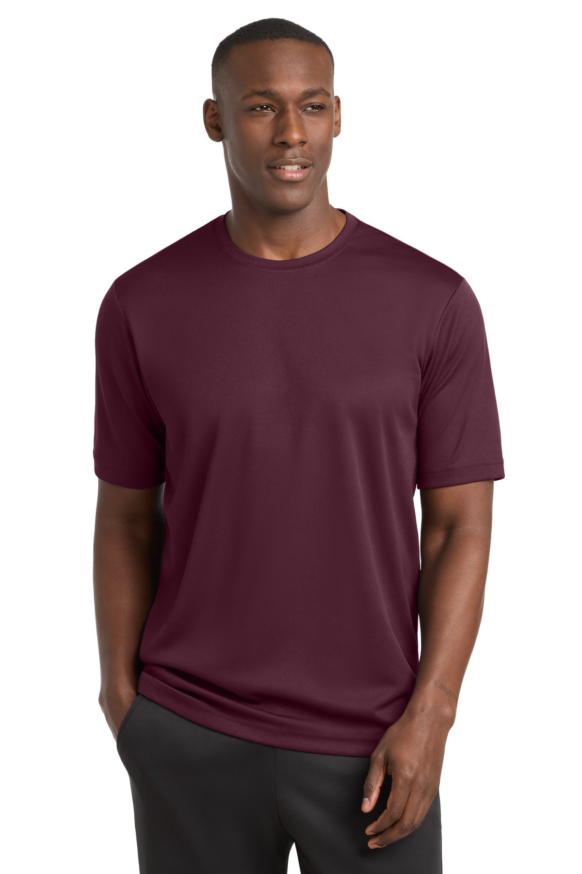 Custom logo Sport-Tek® PosiCharge® RacerMesh® Tee. ST340 in Maroon