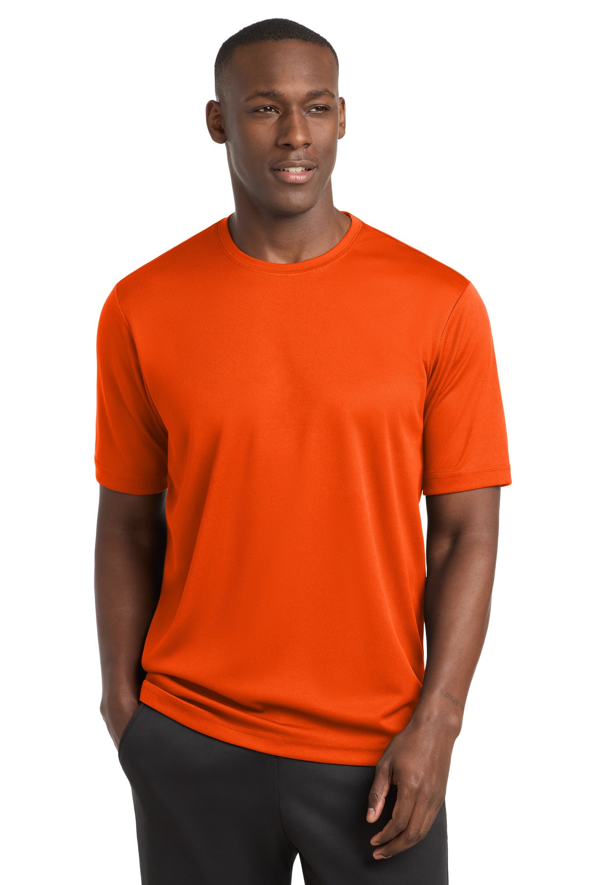 Custom logo Sport-Tek® PosiCharge® RacerMesh® Tee. ST340 in Neon Orange