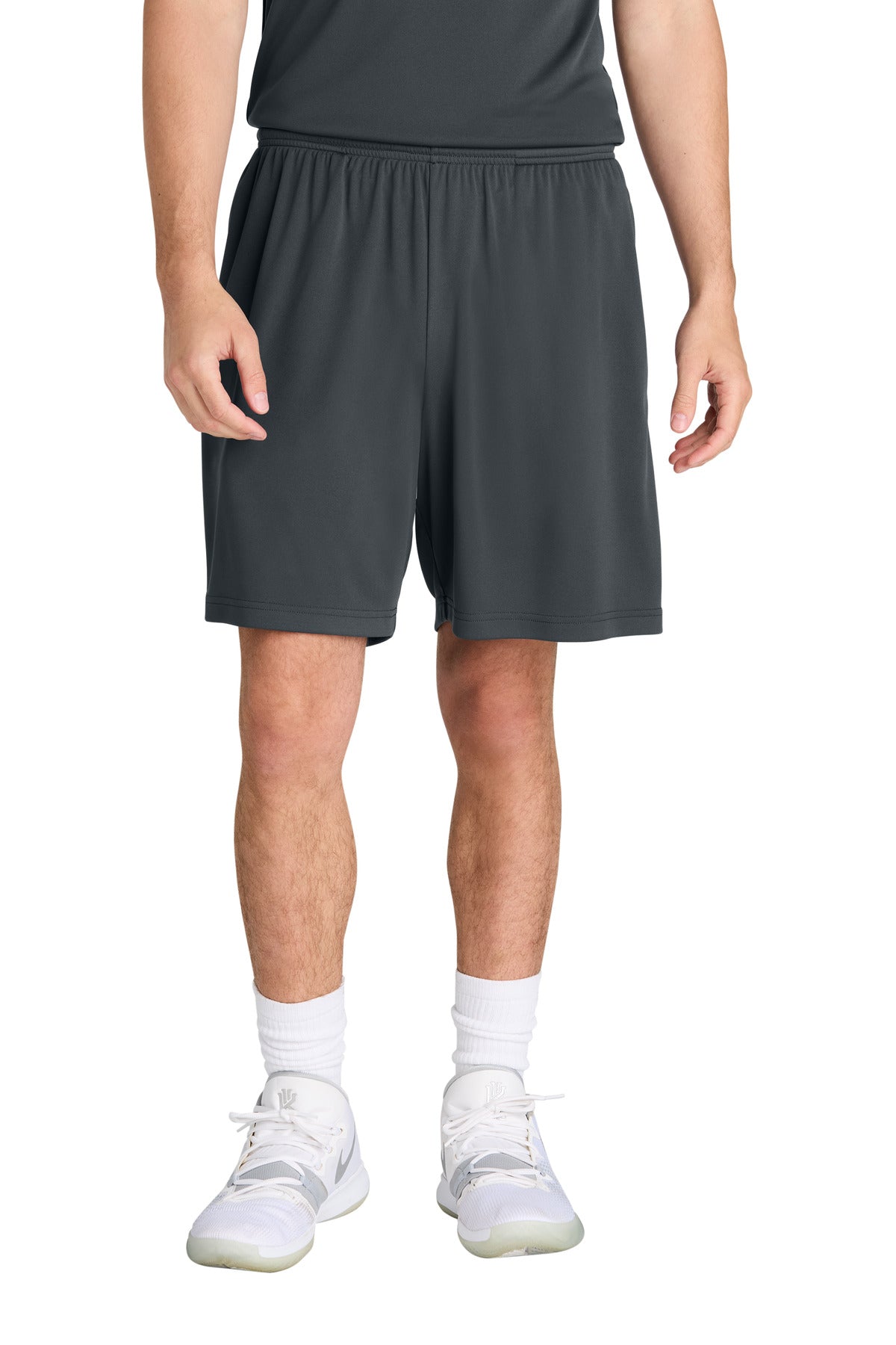 Custom logo Sport-Tek® PosiCharge® Competitor™ 7  Pocketed Short ST349P in Iron Grey