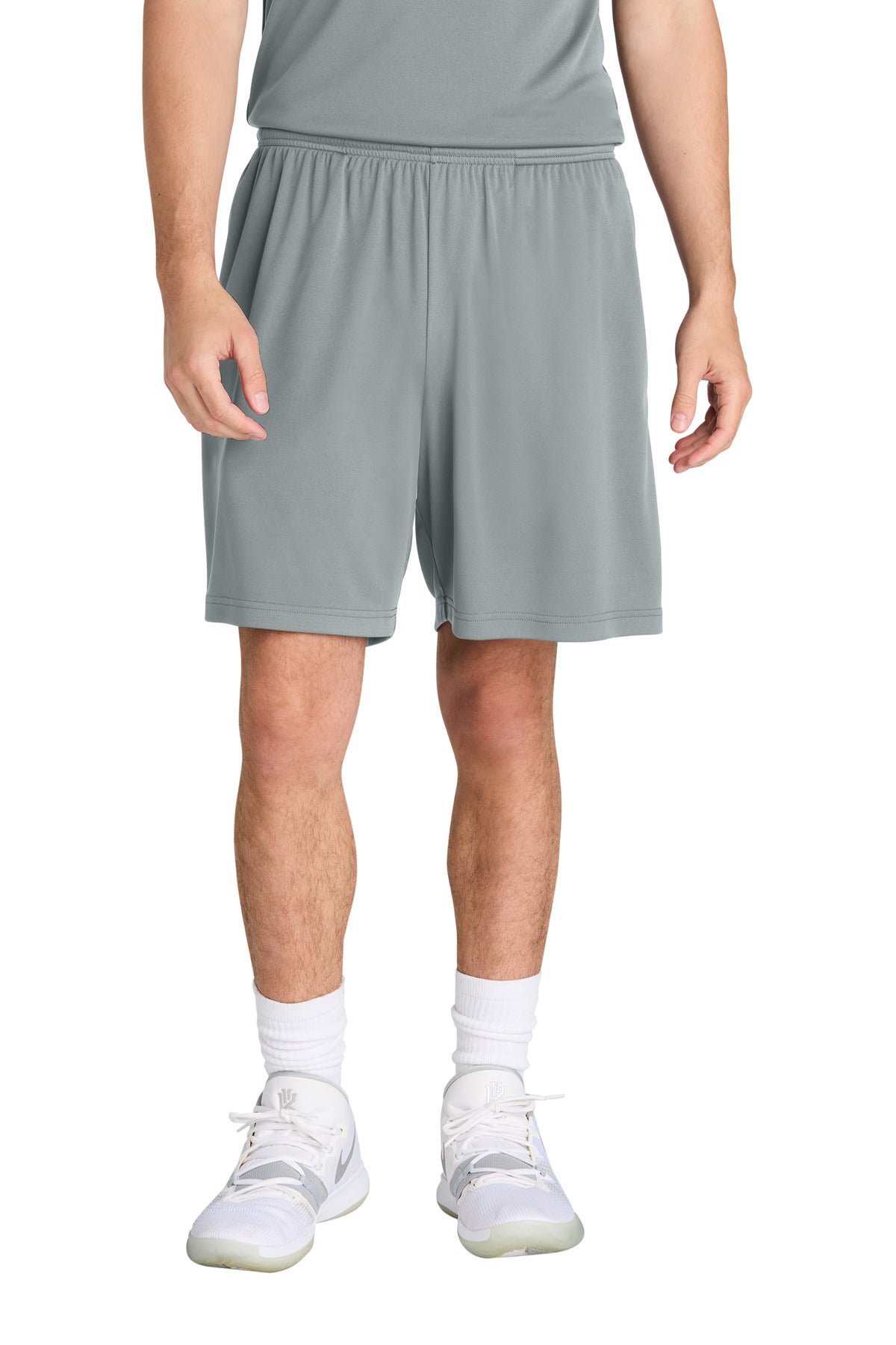 Custom logo Sport-Tek® PosiCharge® Competitor™ 7  Pocketed Short ST349P in Silver