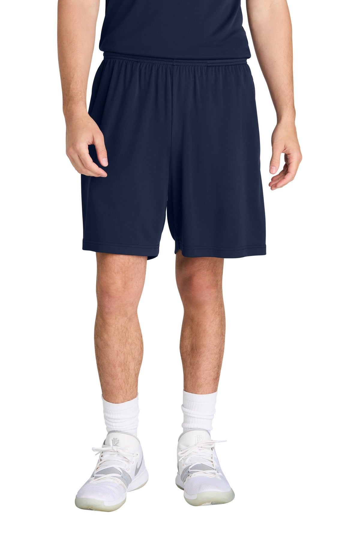 Custom logo Sport-Tek® PosiCharge® Competitor™ 7  Pocketed Short ST349P in True Navy