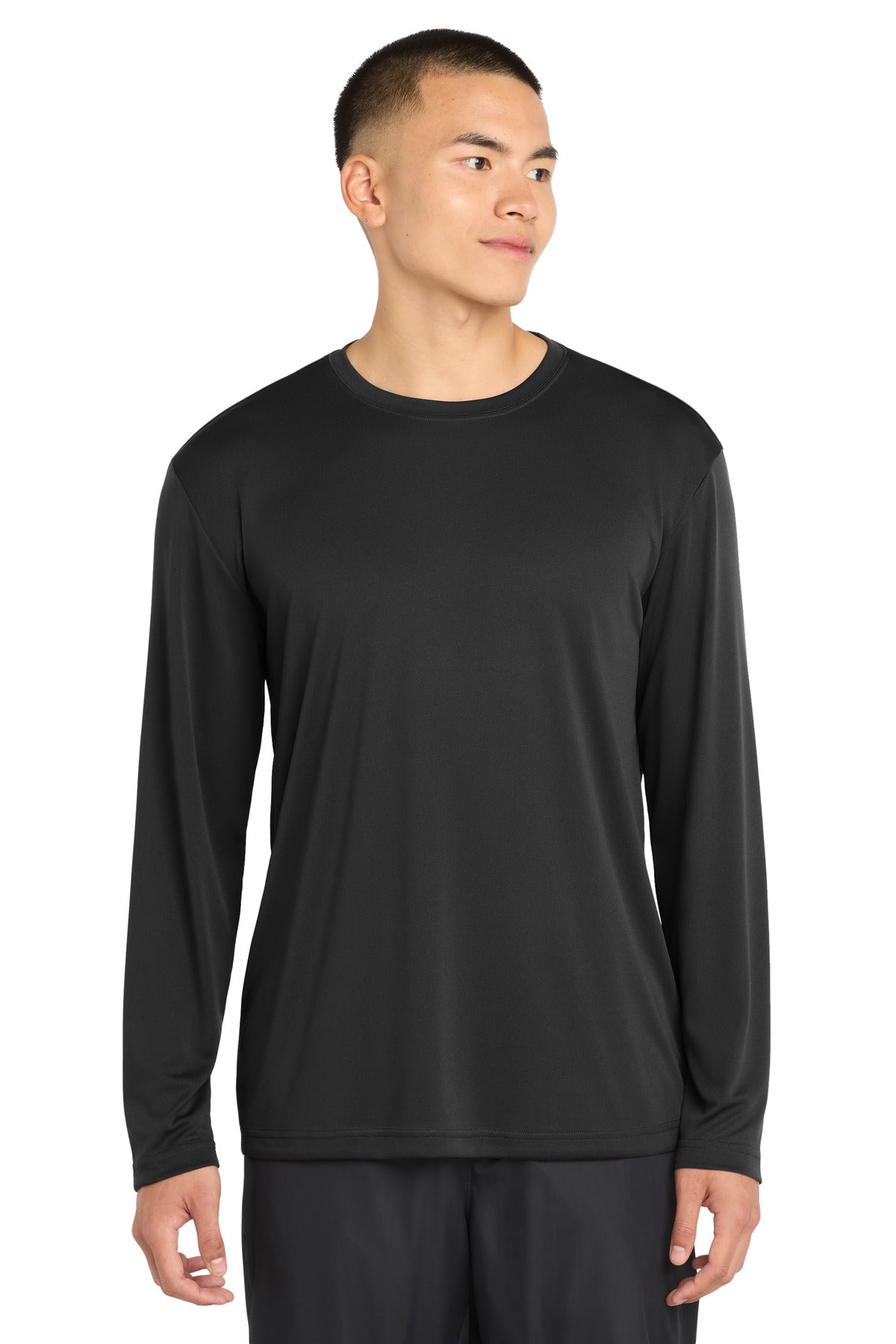 Custom logo Sport-Tek® Long Sleeve PosiCharge® Competitor™ Tee. ST350LS in Black
