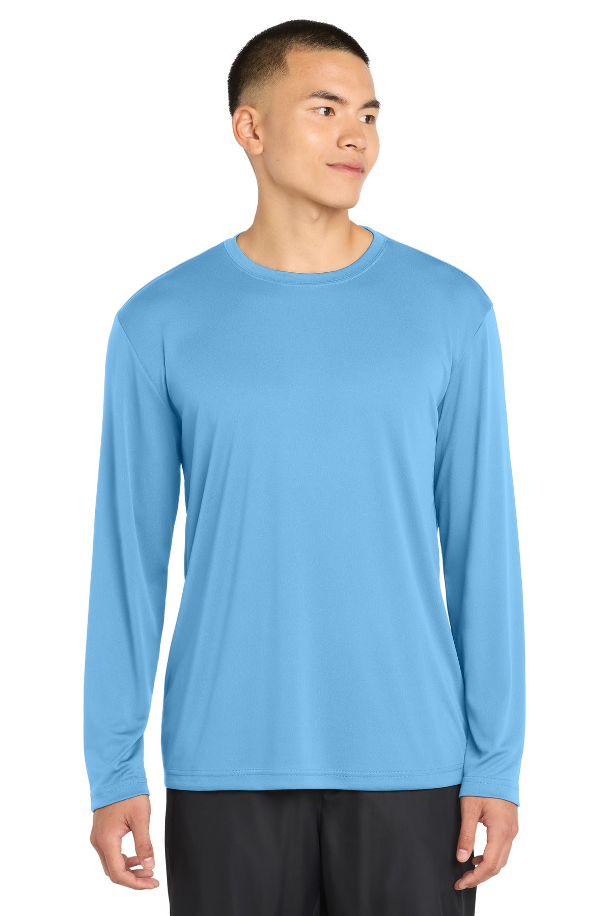 Custom logo Sport-Tek® Long Sleeve PosiCharge® Competitor™ Tee. ST350LS in Carolina Blue