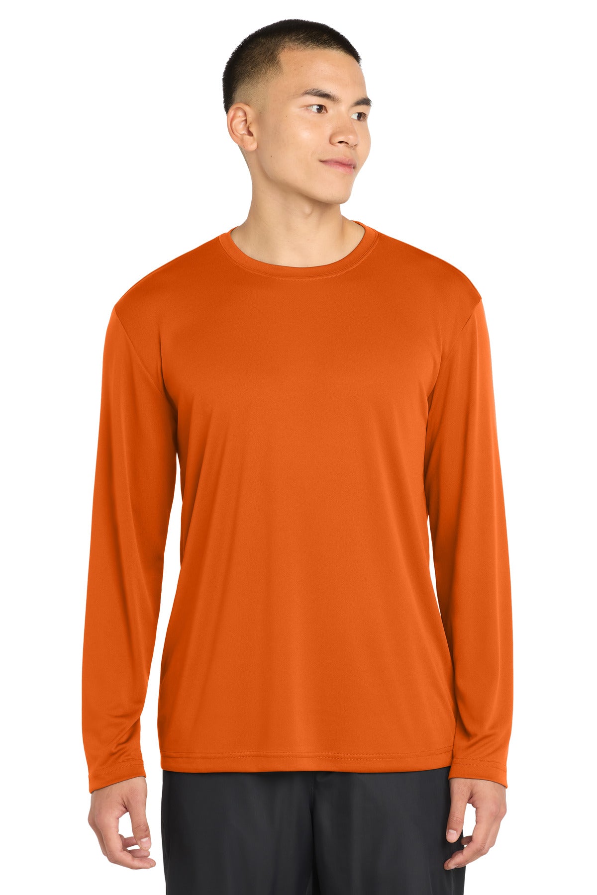 Custom logo Sport-Tek® Long Sleeve PosiCharge® Competitor™ Tee. ST350LS in Deep Orange