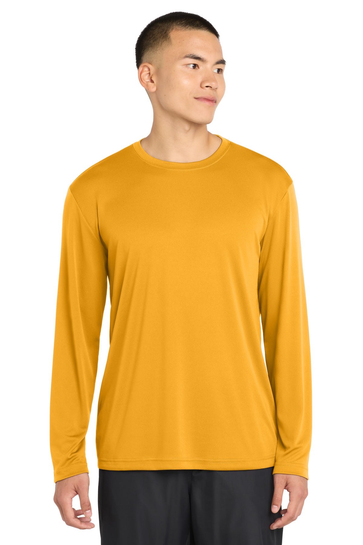 Custom logo Sport-Tek® Long Sleeve PosiCharge® Competitor™ Tee. ST350LS in Gold