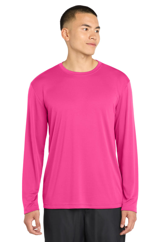 Custom logo Sport-Tek® Long Sleeve PosiCharge® Competitor™ Tee. ST350LS in Neon Pink