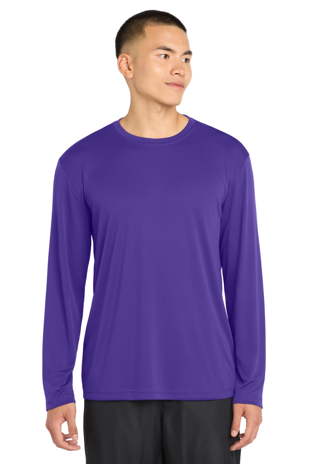 Custom logo Sport-Tek® Long Sleeve PosiCharge® Competitor™ Tee. ST350LS in Purple