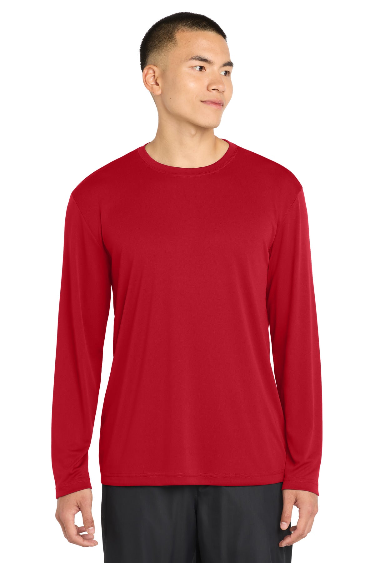 Custom logo Sport-Tek® Long Sleeve PosiCharge® Competitor™ Tee. ST350LS in True Red